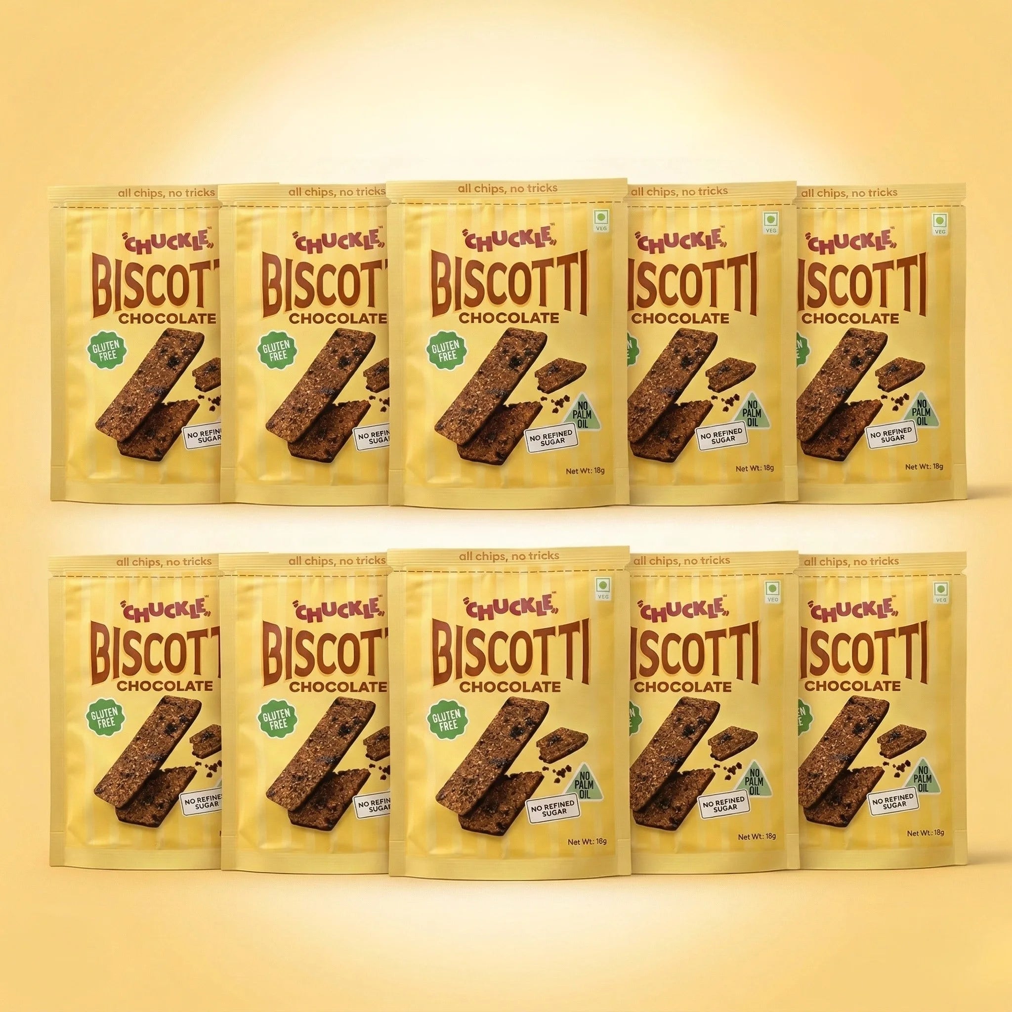 Chuckle Chocolate Biscotti gluten free crunchy chocolate biscotti sticks pack of 10
