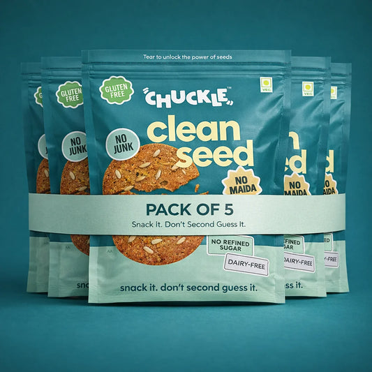Chuckle Clean Seed Gluten Free Seed Cookies Pack of 5 with Flax Seeds and Sunflower Seeds