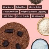 Chuckle Dark Matter Gluten Free Chocolate Cookies Ingredients Oats Cocoa Powder Chocolate Chunks Jaggery and Rice Bran Oil