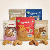 Chuckle Desi Craving Box with Indian inspired gluten free cookie flavours including Jeera Nan Khatai Coconut Almond and Nut cookies