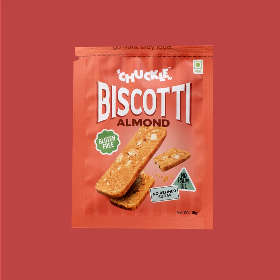 Chuckle Almond Biscotti gluten free crunchy almond biscotti snack pack