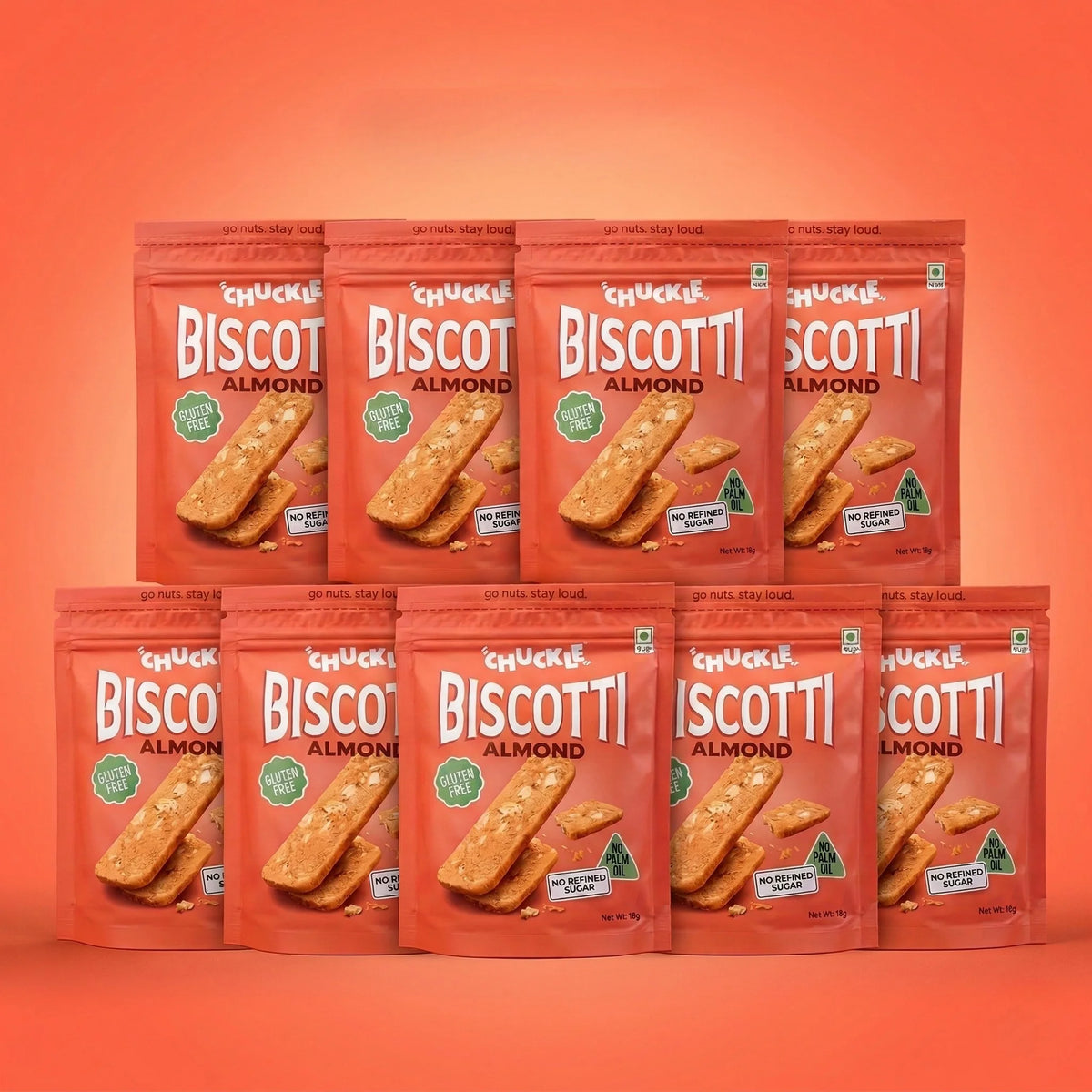 Chuckle Almond Biscotti gluten free crunchy almond biscotti sticks pack of 10