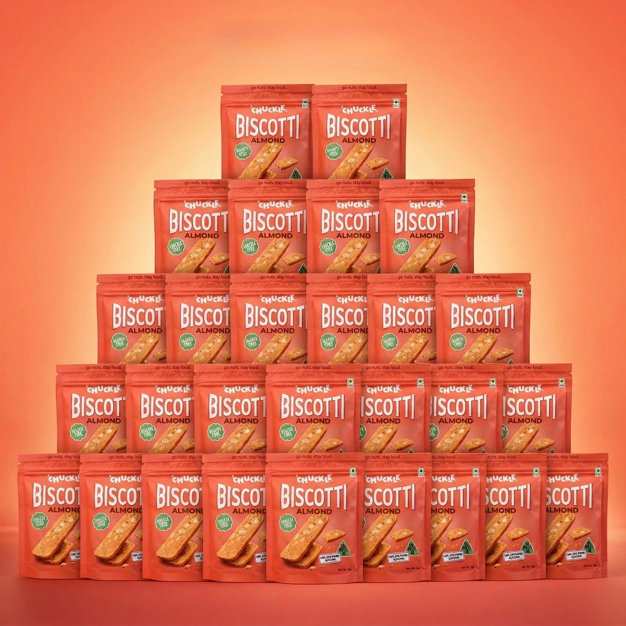 Chuckle Almond Biscotti gluten free crunchy almond biscotti sticks pack of 30