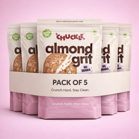 Chuckle Almond Grit Gluten Free Cookies Almond Cookies Pack of 5 No Maida No Refined Sugar