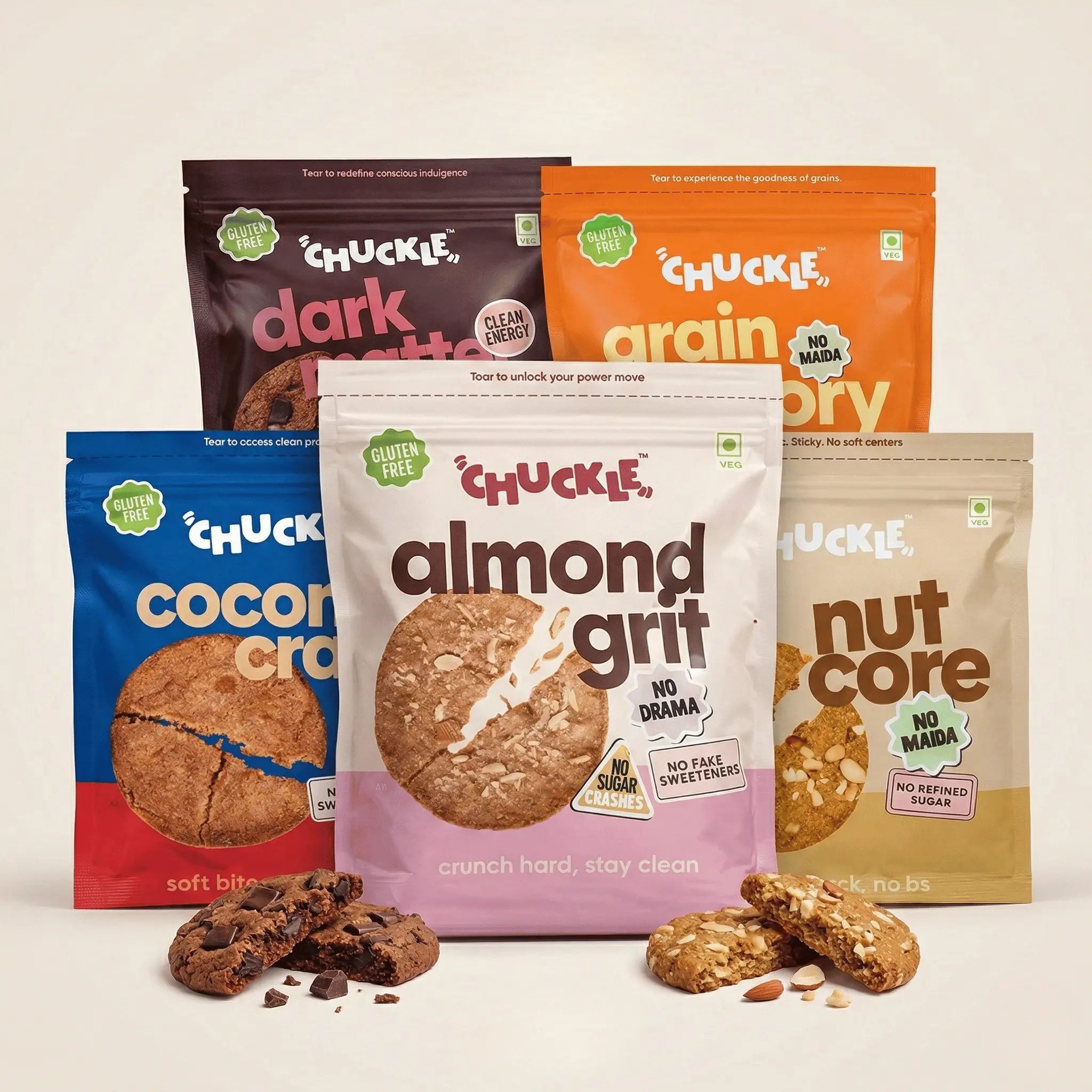 Chuckle Bestseller Box gluten free cookies variety pack with bestselling flavours