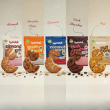 Chuckle bestselling gluten free cookies flavours including Almond Grain Theory Chocolate Chips Coconut Crave Dark Matter Dark Chocolate and Nut Core