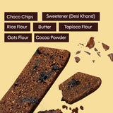 Chuckle Chocolate Biscotti made with oats flour cocoa powder butter and chocolate chips