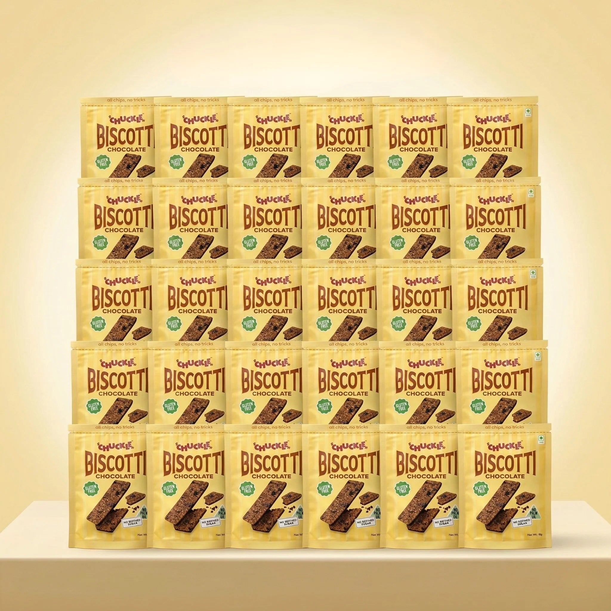 Chuckle Chocolate Biscotti gluten free crunchy chocolate biscotti sticks pack of 30