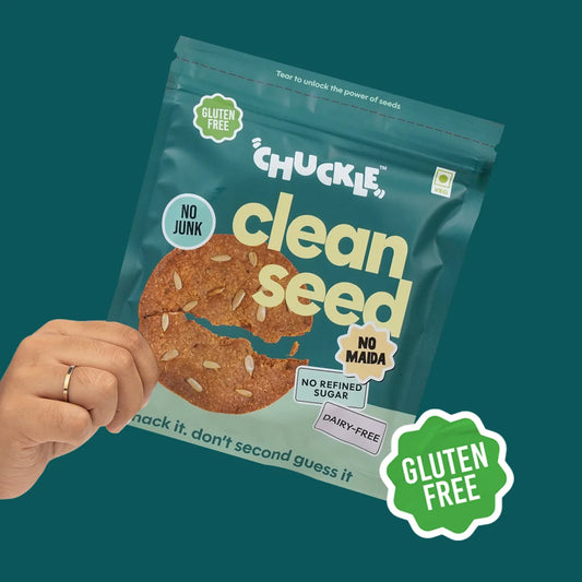 Chuckle Clean Seed Gluten Free Seed Cookies Snack Pack with Flax Seeds and Sunflower Seeds No Refined Sugar No Maida