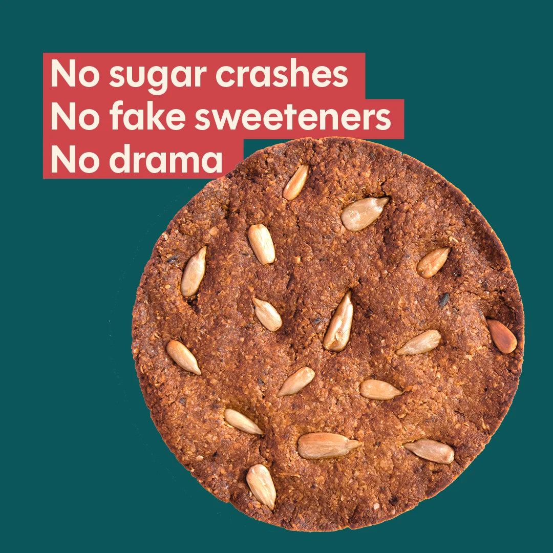 Chuckle Clean Seed Gluten Free Cookies Ingredients Flax Seeds Sunflower Seeds Oats Jaggery Coconut Powder and Rice Bran Oil