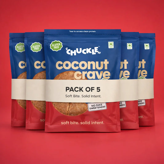 Chuckle Coconut Crave Gluten Free Coconut Cookies Pack of 5 Soft Bite Cookies