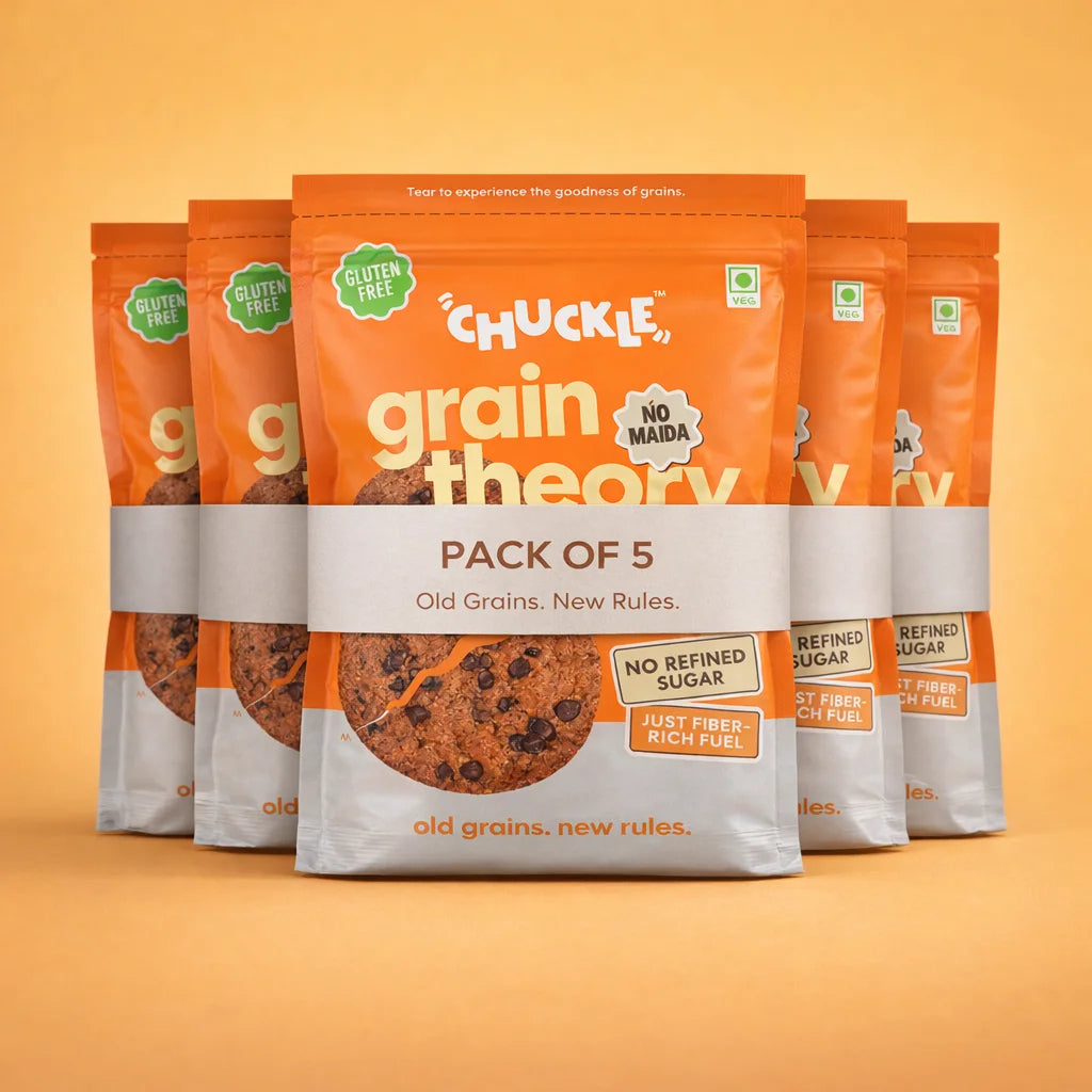 Chuckle Grain Theory Gluten Free Multigrain Cookies Pack of 5 Made with Ragi and Oats